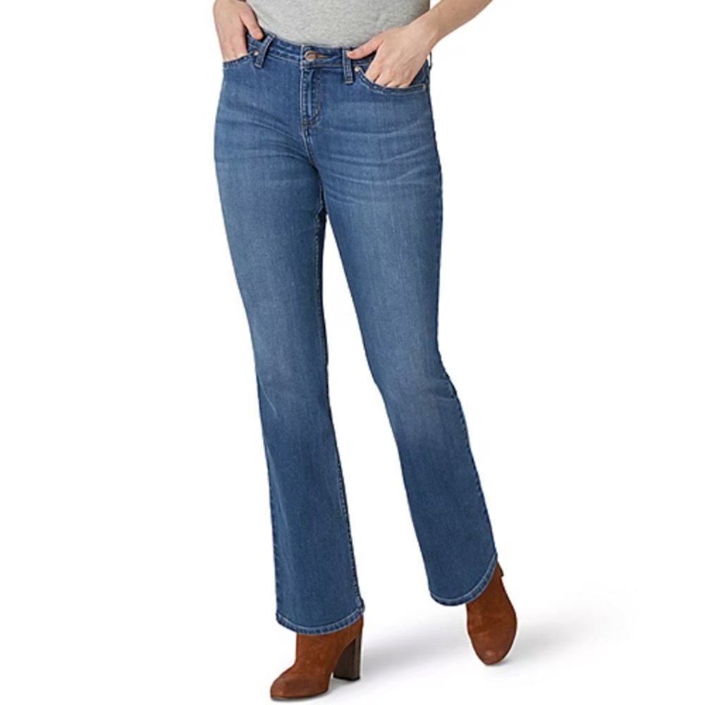 Womens Mid Rise Bootcut Jeans Dark Wash Size 11